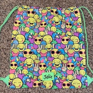 Kids Emoji draw string back pack “JUSTICE”